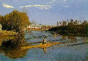 Thomas Eakins Max Schmitt in a single scull oil painting reproduction